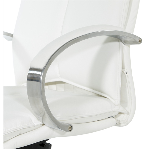 Deluxe High Back Executive Chair in White Dillon Snow Faux Leather