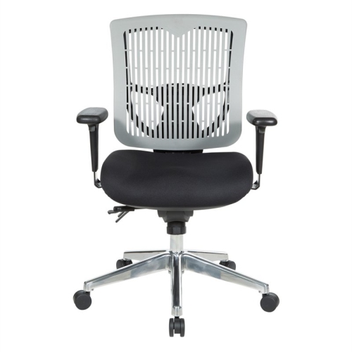 Contoured Gray Plastic Back Manager's Chair