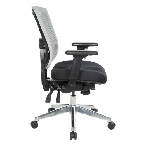Contoured Gray Plastic Back Manager's Chair