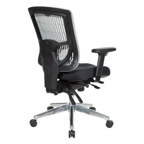 Contoured Gray Plastic Back Manager's Chair