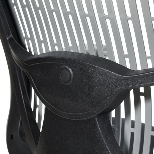 Contoured Gray Plastic Back Manager's Chair