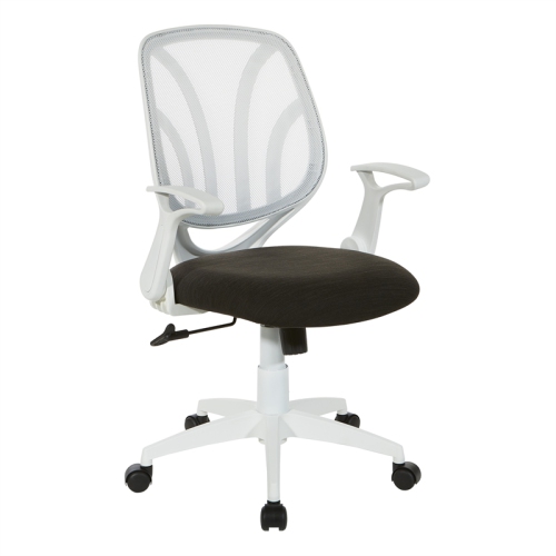 OFFICE STAR  Screen Back Task Chair In With Mesh Fabric Seat In White