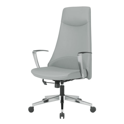 High Back Office Chair in Dillon Steel in Gray Mesh Fabric