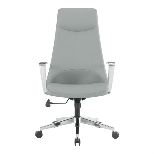High Back Office Chair in Dillon Steel in Gray Mesh Fabric