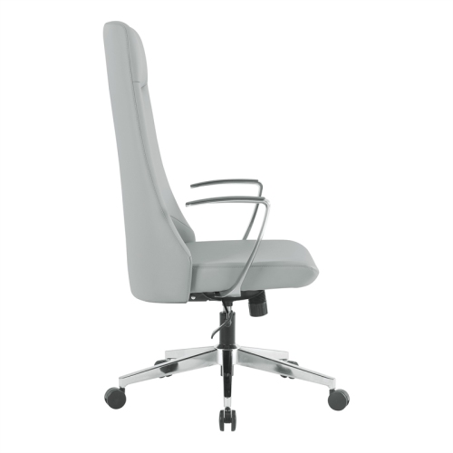 High Back Office Chair in Dillon Steel in Gray Mesh Fabric