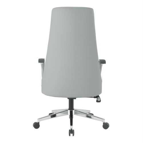 High Back Office Chair in Dillon Steel in Gray Mesh Fabric