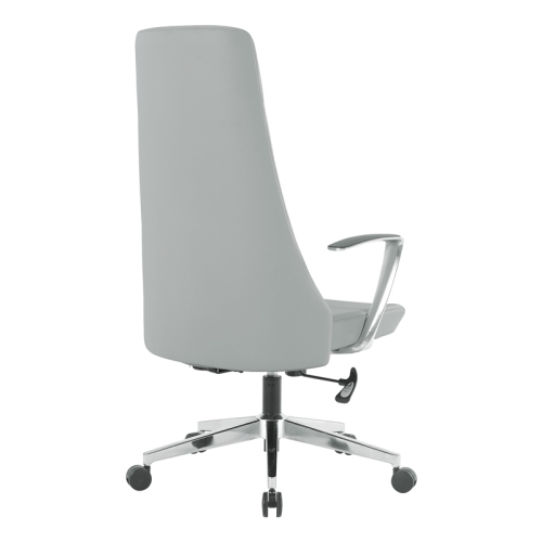 High Back Office Chair in Dillon Steel in Gray Mesh Fabric