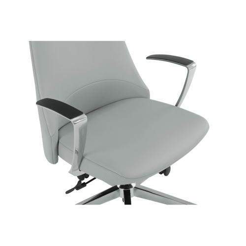 High Back Office Chair in Dillon Steel in Gray Mesh Fabric