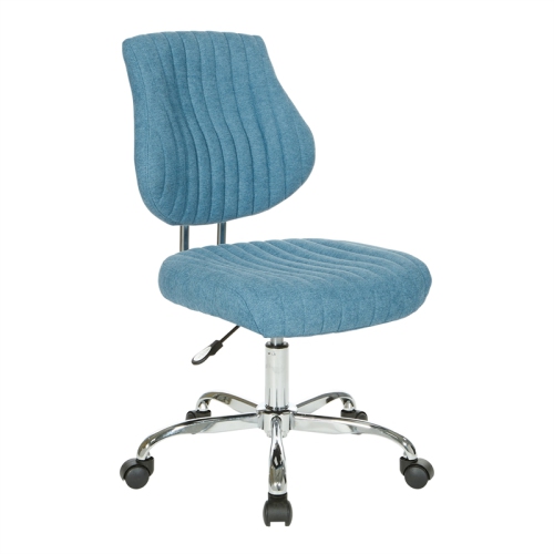 OFFICE STAR Sunnydale Office Chair In Sky Blue Fabric With Chrome Base