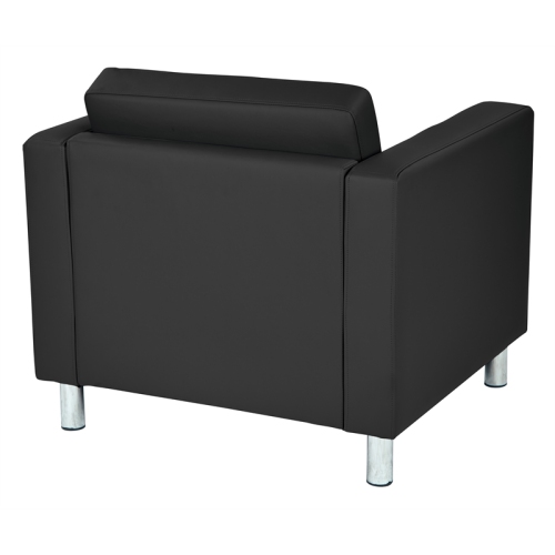 Pacific Armchair In Dillon Black Vinyl by Office Star