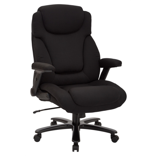 OFFICE STAR  Big And Tall Deluxe High Back Fabric Executive Chair With Padded Flip Arms In Black Very easy assembly , super comfortable, Great support