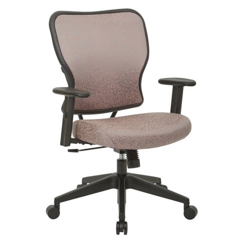 OFFICE STAR Deluxe 2 to 1 Mechanical Chair In Salmon Pink Fabric With Adjustable Arms