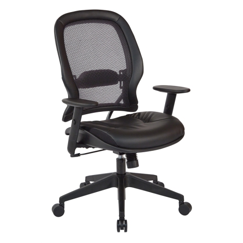 Executive High Back Chair in Black Bonded Leather Seat