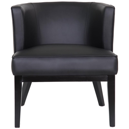 Boss Office Ava Faux Leather Reception Chair in Black and Driftwood