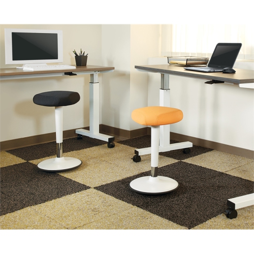Active Perch Seat with White Frame and Black Fabric 24"-34"