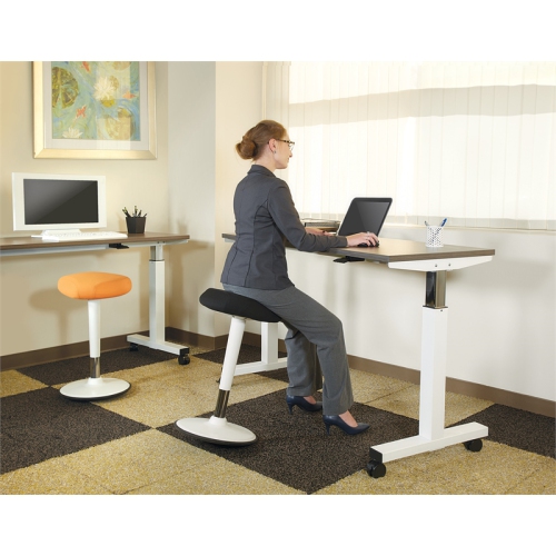 Active Perch Seat with White Frame and Black Fabric 24"-34"