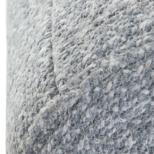 Simpli Home Bayley Boho Round Braided Pouf in Blue and Natural Cotton