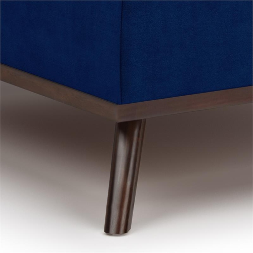 Owen 36 in.W Mid Century Coffee Table Storage Ottoman in Blue Velvet Fabric