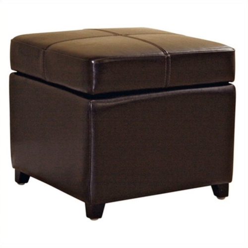 BAXTON STUDIO Storage Cube Ottoman In Dark Brown