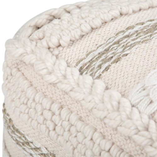 Sommer Boho Square Pouf in Natural Handloom Woven Pattern