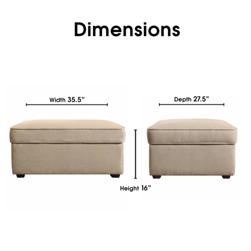Serta at Home Olin Storage Ottoman in Beige