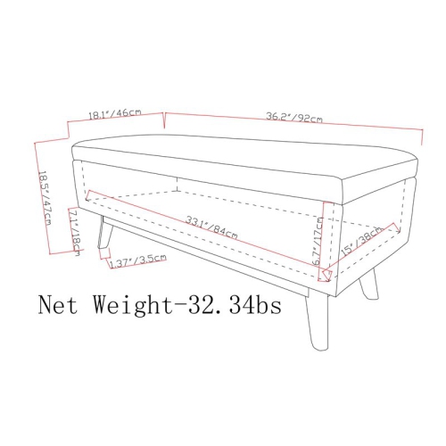 Simpli Home Owen 36" Faux Leather Storage Ottoman in Distressed Black