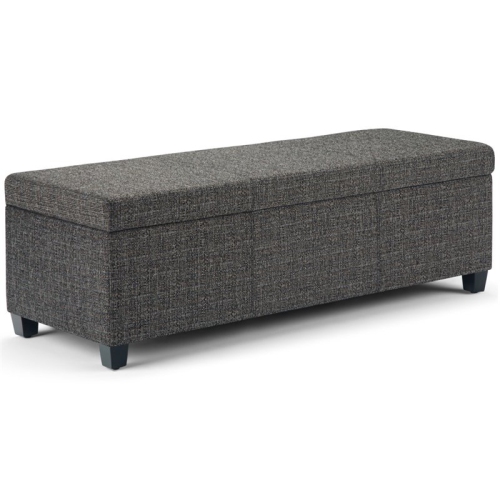 SIMPLI HOME  Avalon Upholstered Storage Ottoman Bench In Dark Gray Good Ottoman Bench