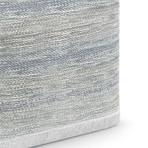 Simpli Home Naya Boho Cube Pouf in Blue Melange Cotton