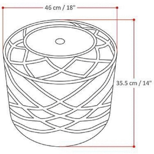 Coates Boho Round Macrame Pouf in Natural Cotton