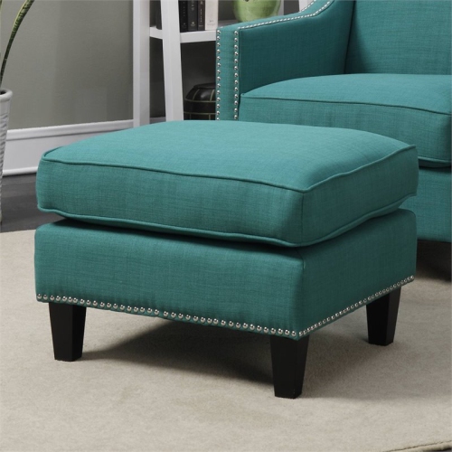 Picket House Furnishings Emery Ottoman in Teal