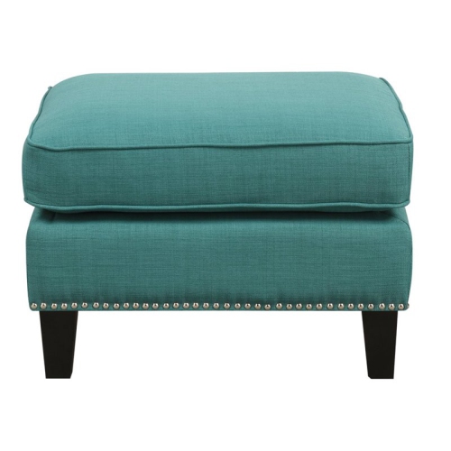 Picket House Furnishings Emery Ottoman in Teal