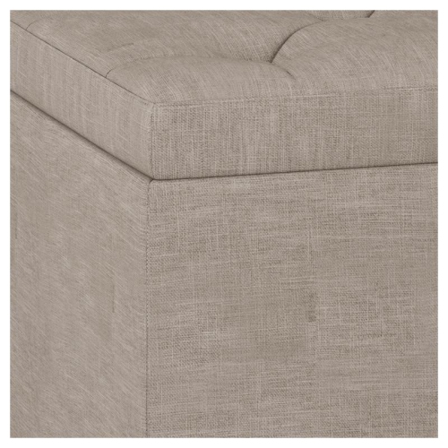 Hamilton 44 " W Rectangle Lift Top Storage Ottoman in Natural Linen Look Fabric