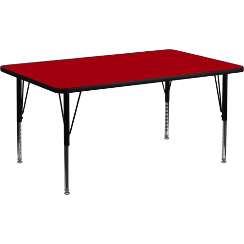 Flash Furniture 26" x 48" x 24" Thermal Fused Laminate Top Activity Table in Red