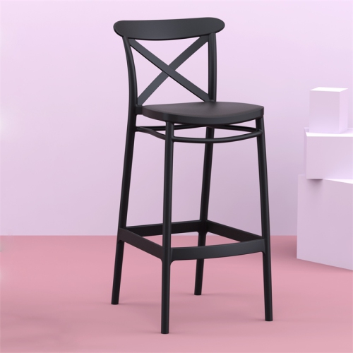 Compamia Cross Indoor Outdoor Bar Stool Black
