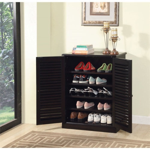 Furniture of America Medley Transitional Wood 5-Shelf Shoe Cabinet in Espresso
