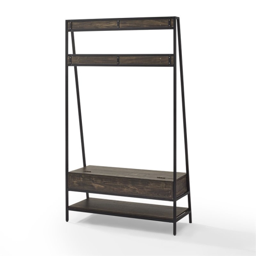 Crosley Furniture Jacobsen Modern Wood Hall Tree in Brown/Black