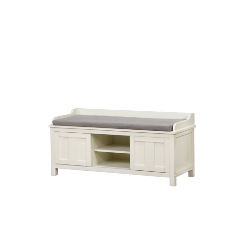 LINON  Lakeville Entryway Storage Bench In White