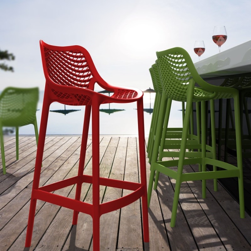 Compamia Air Patio Bar Stool in Red