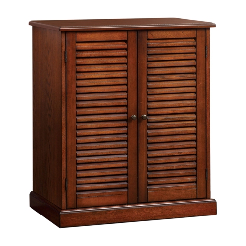 Furniture of America Medley Transitional Wood 5-Shelf Shoe Cabinet in Oak