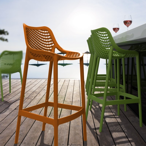 Compamia Air Patio Bar Stool in Orange