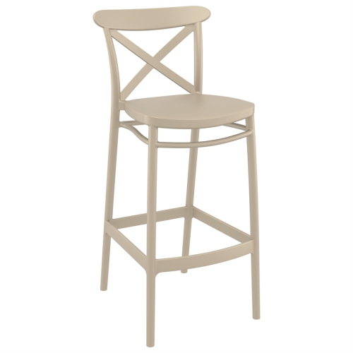 Compamia Cross Indoor Outdoor Bar Stool Taupe