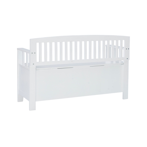 Linon Cynthia Wood Storage Bench in White