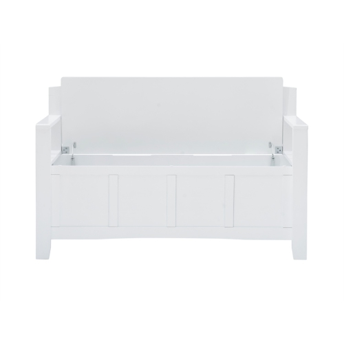 Linon Cynthia Wood Storage Bench in White