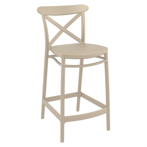 Tabouret de comptoir d’intérieur pour l’extérieur Cross de Compamia - Taupe