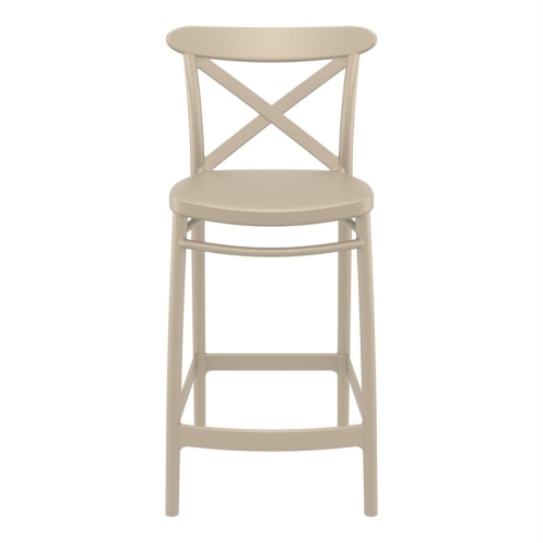 Tabouret de comptoir d’intérieur pour l’extérieur Cross de Compamia - Taupe