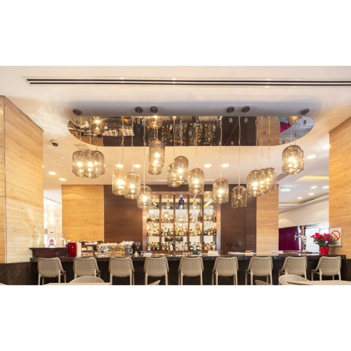 Compamia Air Patio Bar Stool in Taupe