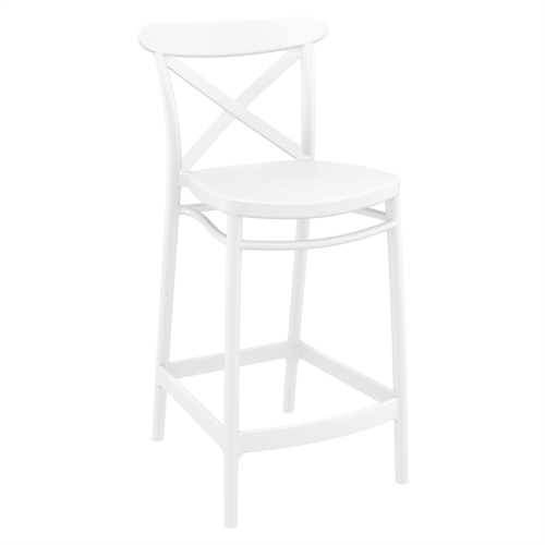 COMPAMIA  Cross Indoor Outdoor Counter Stool White