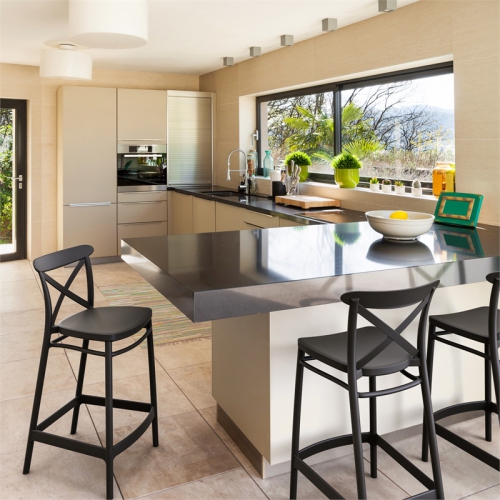 Compamia Cross Indoor Outdoor Counter Stool Black