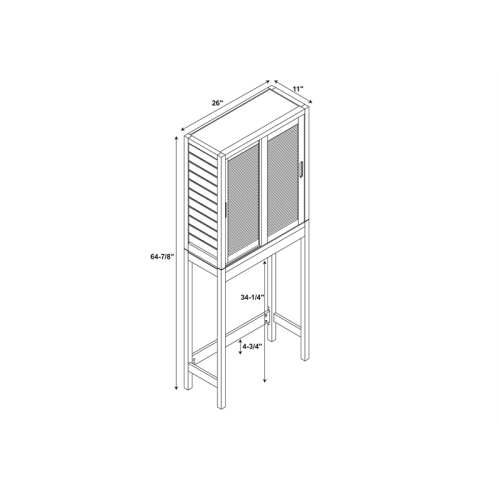 Linon Bracken Bamboo Spacesaver in Natural Brown