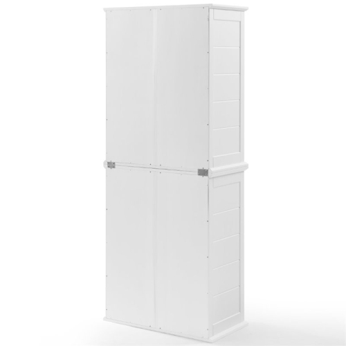 Crosley Furniture Bartlett 2 Piece Tall Wooden Stackable Storage Pantry in White